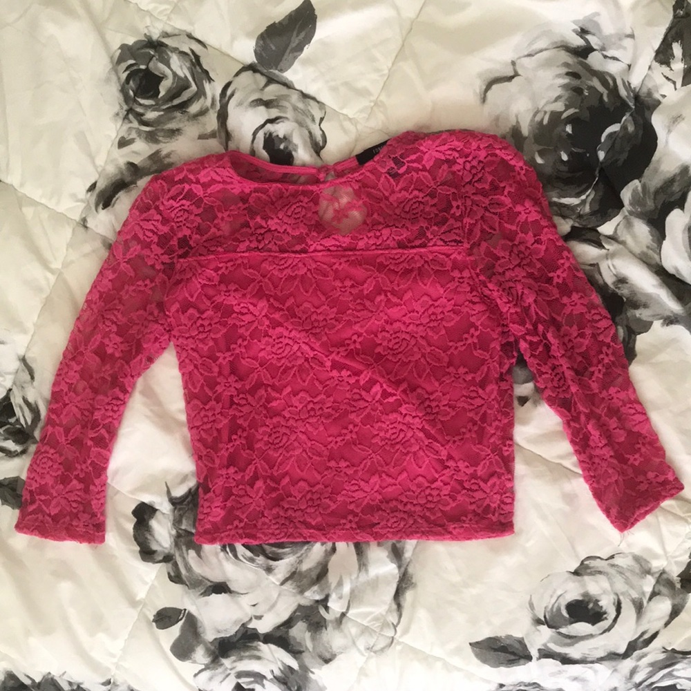 pink lace crop